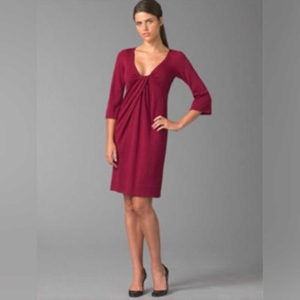 Diane‎ Von Furstenberg Burgundy Elena Wool Dress Size 10